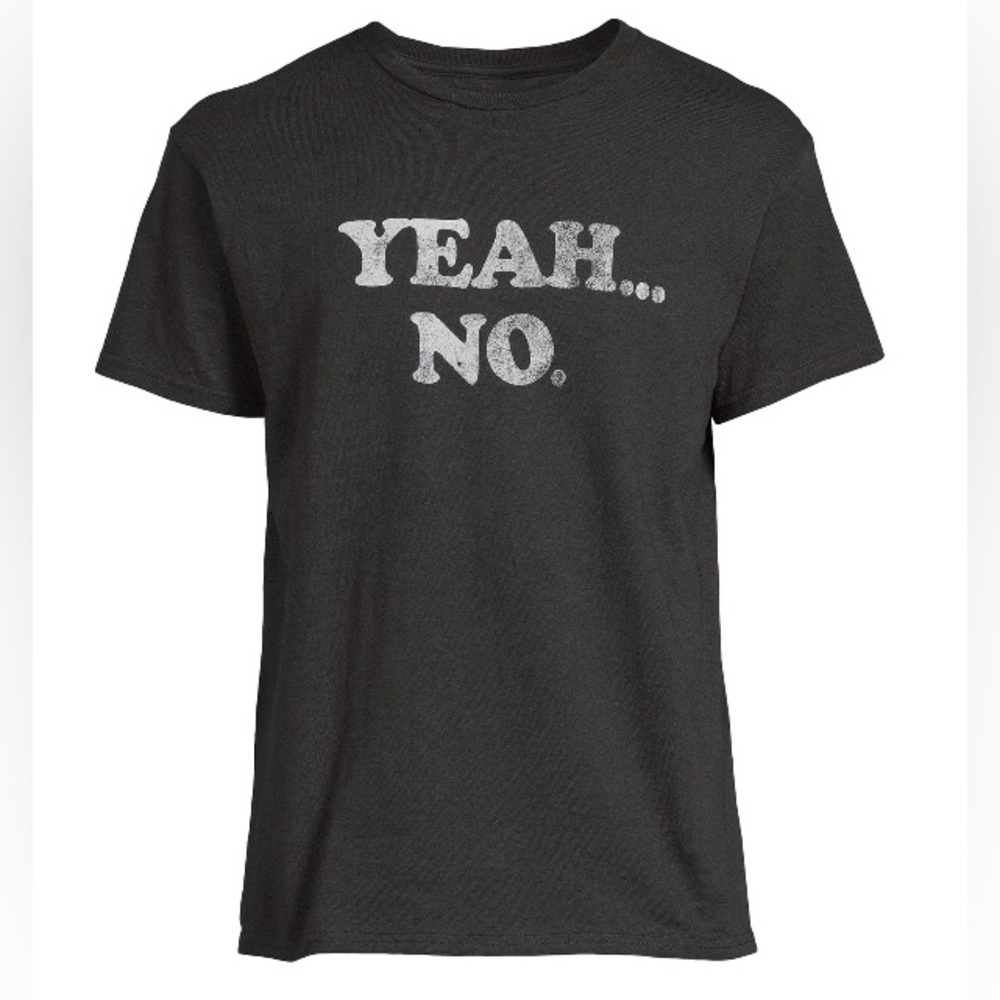 New Black Yeah…No. TEE Graphic Humor T-Shirt Mens Size L NWT